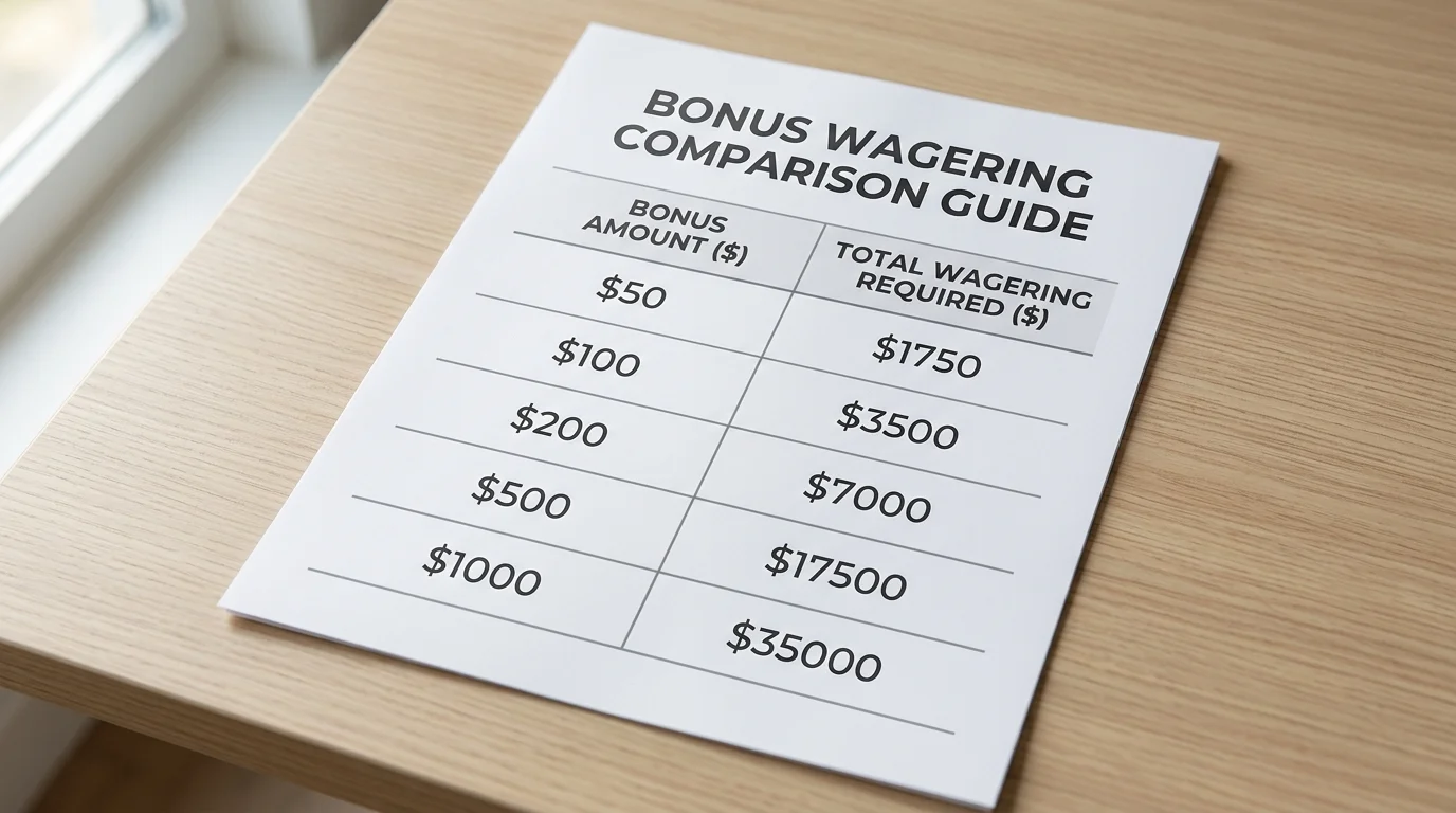 Документ с математика за бонус wagering — формула и примери