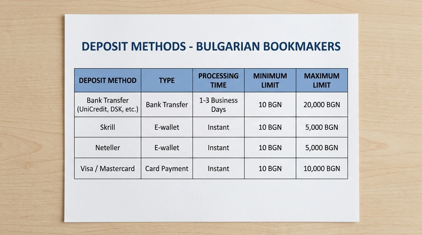 Методи за депозит в България — банкови карти e-wallet превод