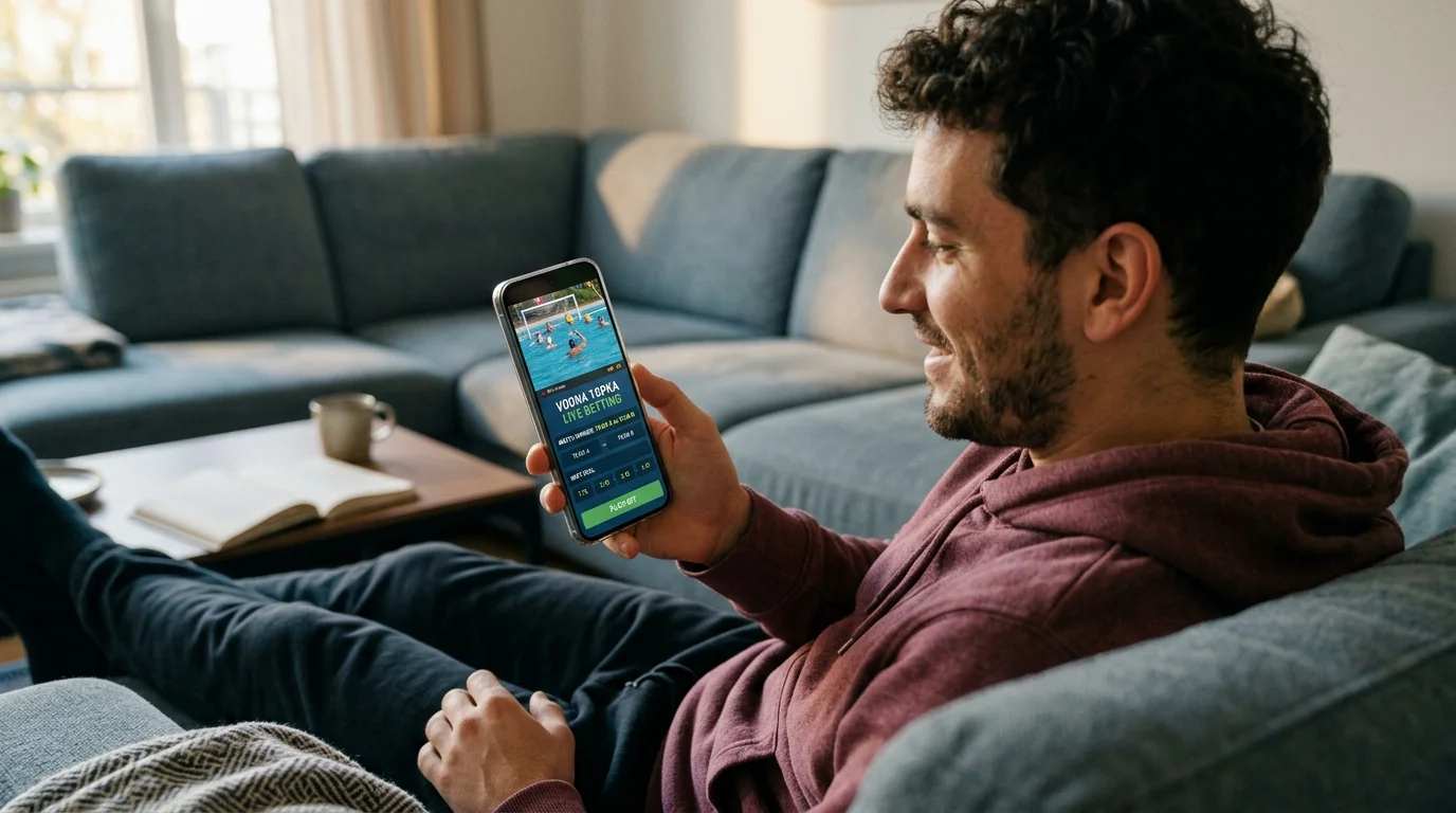Мобилно залагане водна топка — in-play залози от смартфон