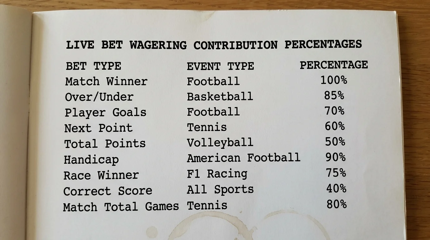 Процент зачитане на live залози при wagering — водна топка